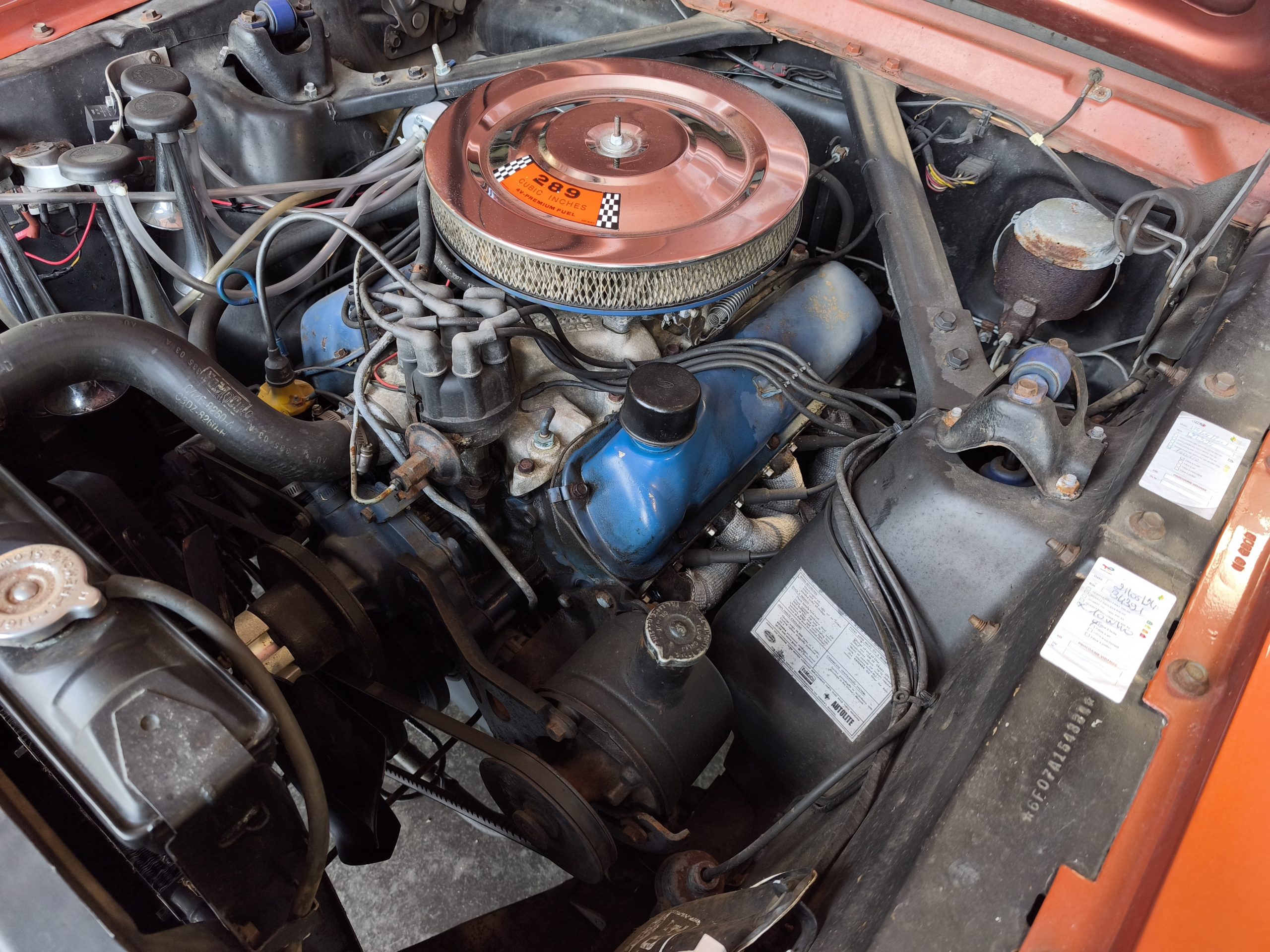 FORD MUSTANG 289 CI 4.7 V8 225CH BVA 1965 GT CODE A